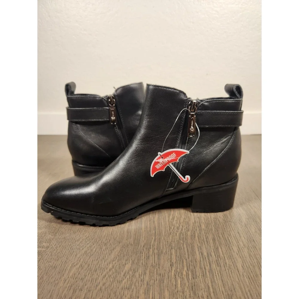 New $150 Blondo Sullivan Waterproof Black Booties 8.5 Boots Leather Nordstrom